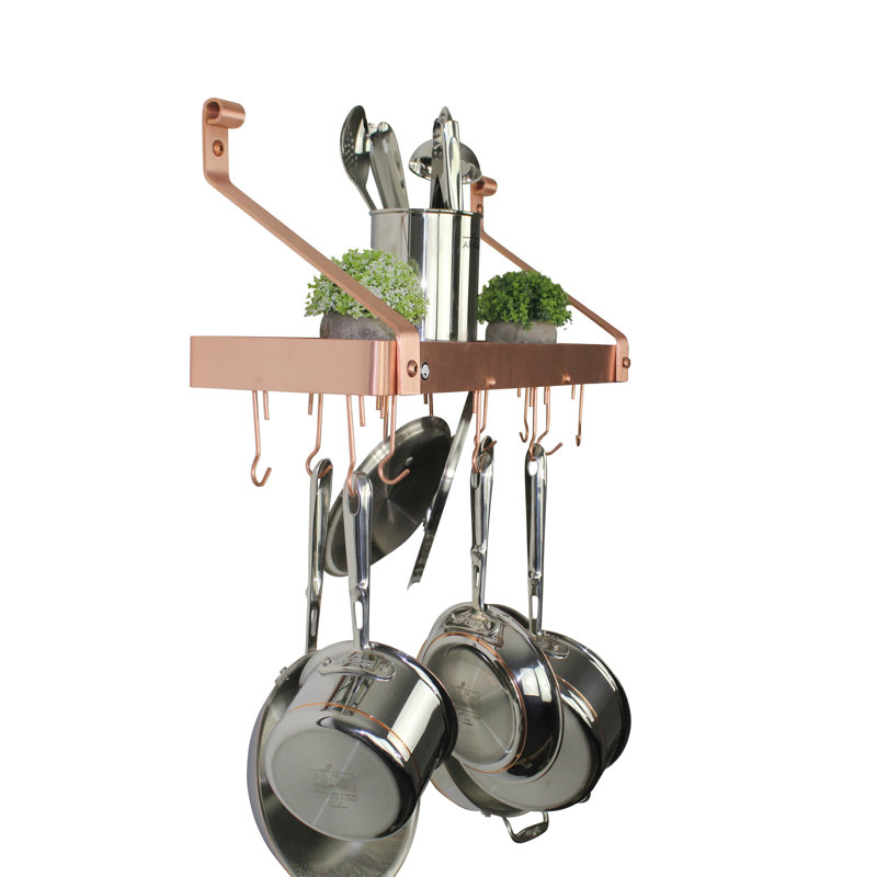 Enclume Handcrafted Brushed Copper Wall Mounted Pot Rack Wayfair